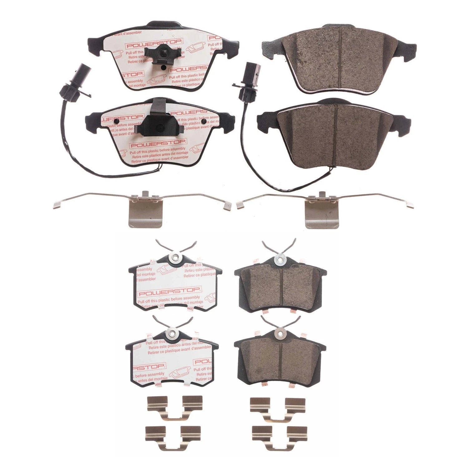 PowerStop Front & Rear Carbon Fiber Ceramic Brake Pad Kit for Audi A4 A6