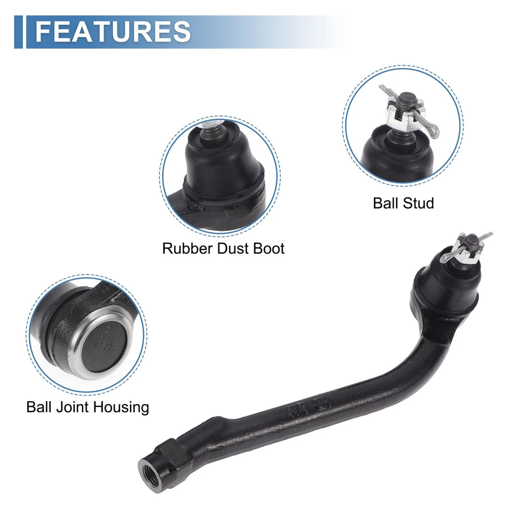 2X Front Outer Tie Rod Ends for Kia Forte Koup (2010–2016) No. ES800229