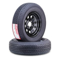 Set of 2 Trailer Tires ST205/75R15 10-Ply E with 5x5" Black Mod Rim