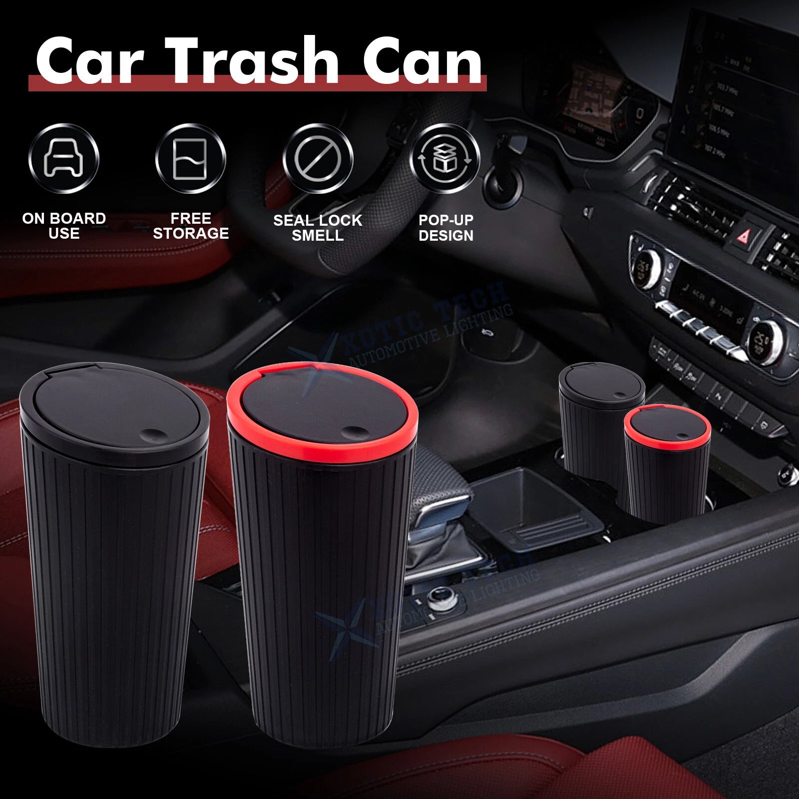 Luxury Automatic Trash Can for Car Front or Rear Cup Holder (2024-2024)