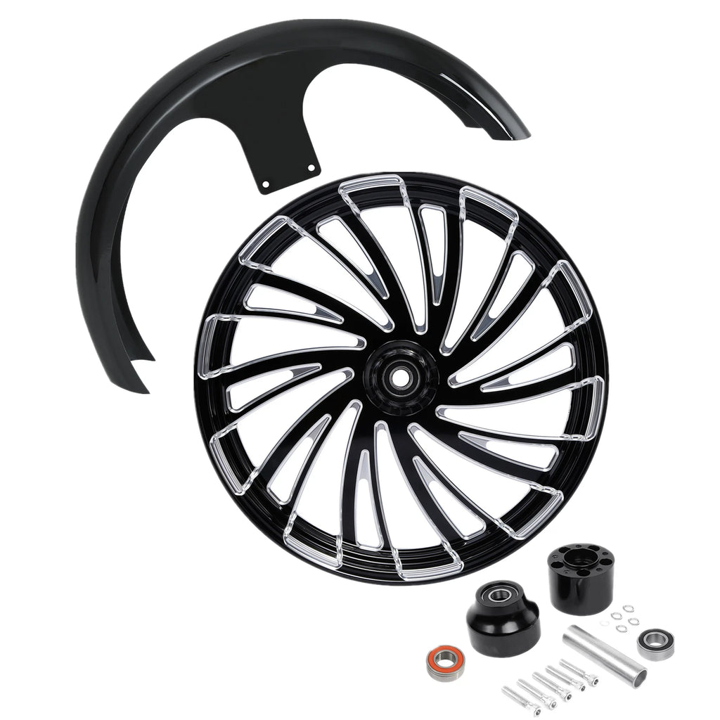 26" Front Wheel Rim for Harley Touring (2008–2023) - Single Disc Hub, Painted Fender
