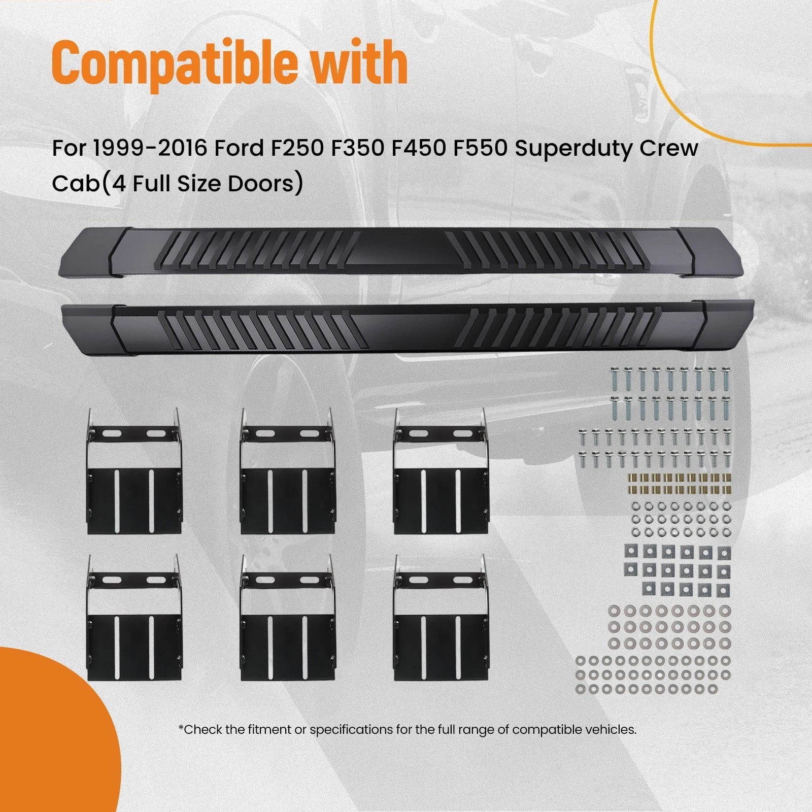 Running Boards Side Steps for Ford F250 F350 Super Duty (1999–2016)