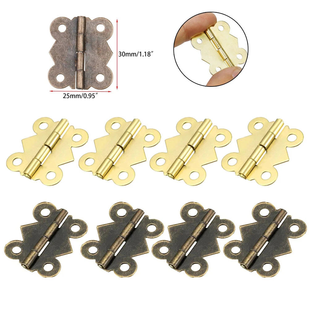 10pcs Hinges with Screws for Jewelry Chest Wine Music Box Dollhouse