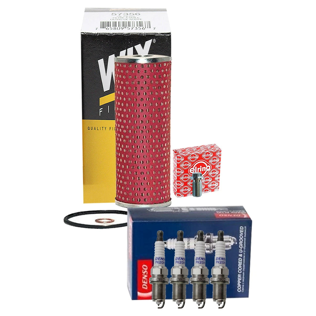 Wix Engine Oil Filter & Denso Spark Plugs Set for Mercedes R170 SLK230 W203 C230 (1998–2007)