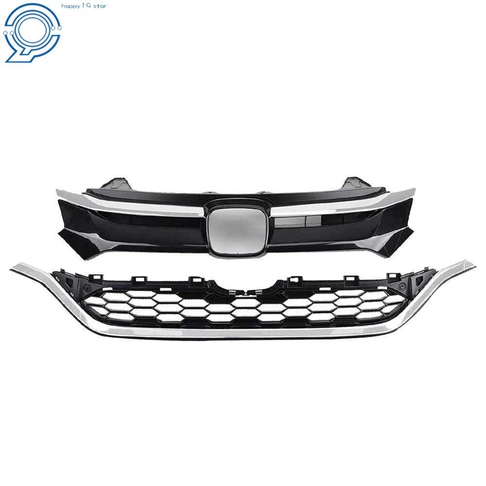 Chrome Upper and Lower Front Bumper Grille Trim for Honda CR-V (2015-2016)