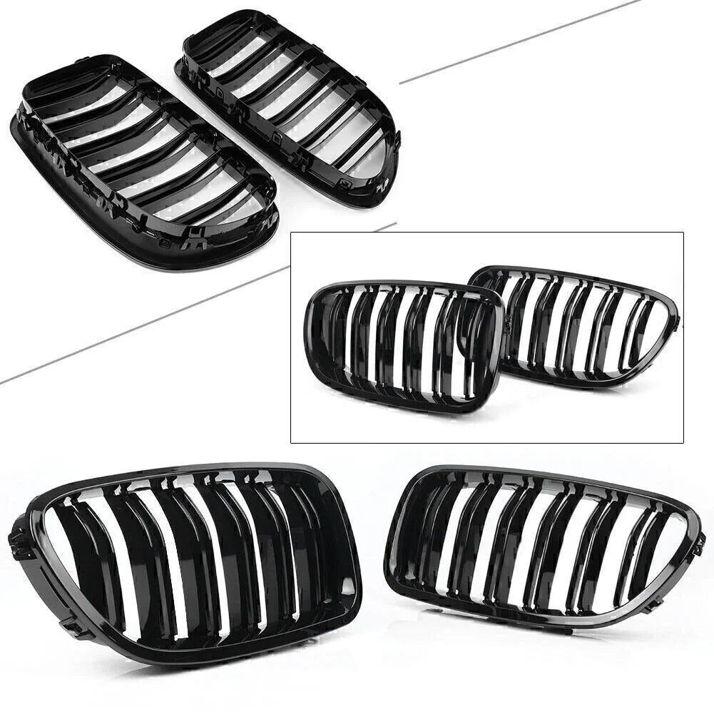 Gloss Black Front Kidney Grille for BMW 5-Series F10 F11 (2010-2016)