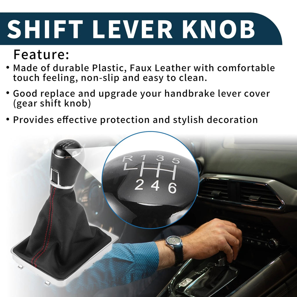 6 Speed Gear Shift Knob with Cover for Volkswagen Passat (2005–2011)