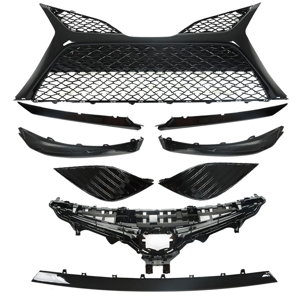 9Pcs Front Grille Lower Molding Fog Cover for Toyota Camry (2018–2020)