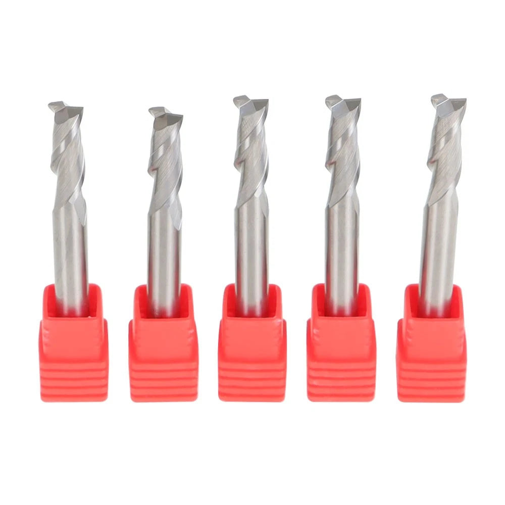 Set of 5 Carbide End Mills for Various Applications (1/4")
