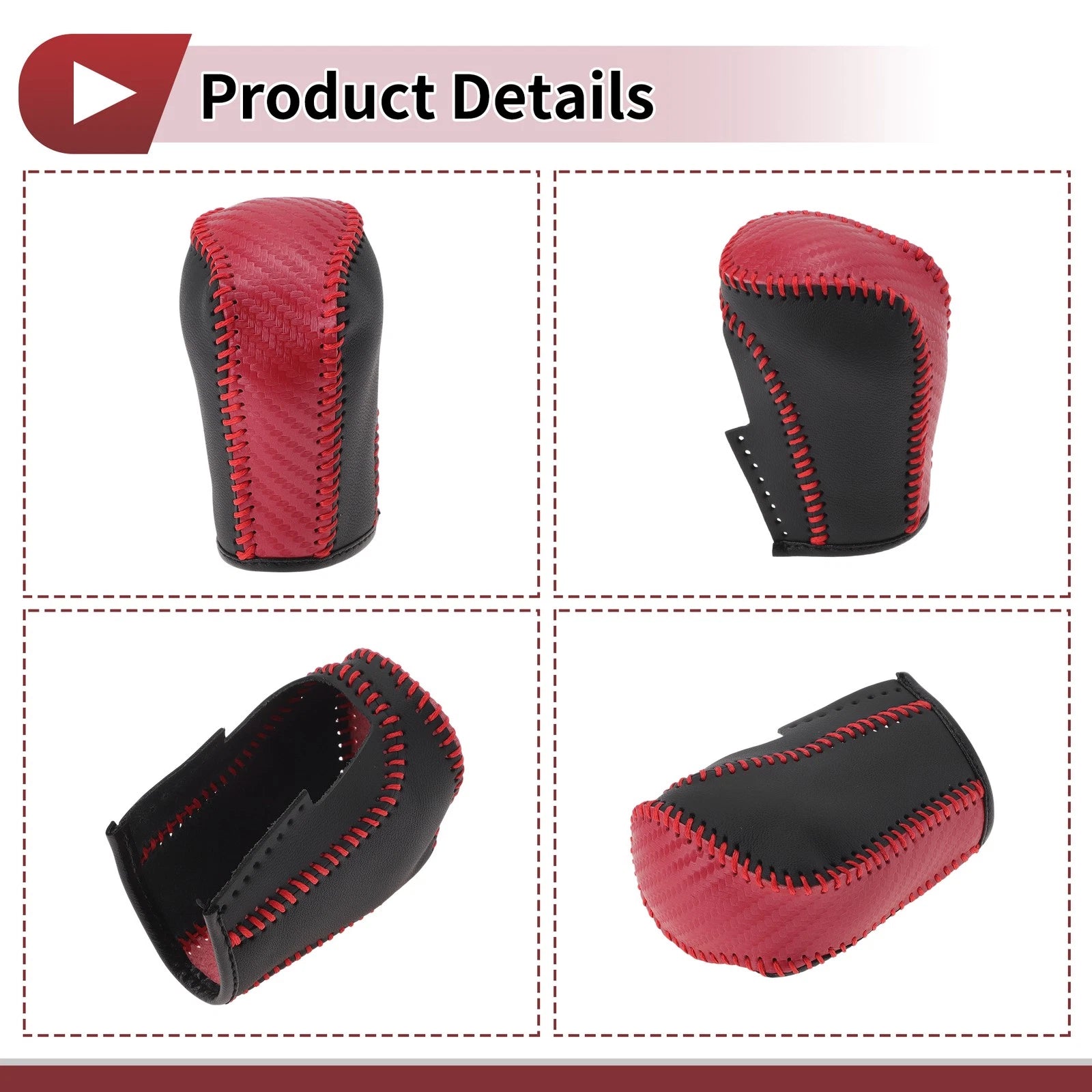 Gear Shift Knob Cover for Honda Inspire (1Pc, Red Faux Leather)