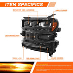Amber Lens Bumper Fog Lights for Chevy Silverado 1500 (2014–2015)