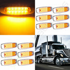 12x Amber Thin Side Marker Clearance Light for Freightliner (LED, Chrome)