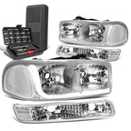 LED DRL Bar Chrome/Clear Headlight Bumper Lamp for GMC Sierra (1999–2007)