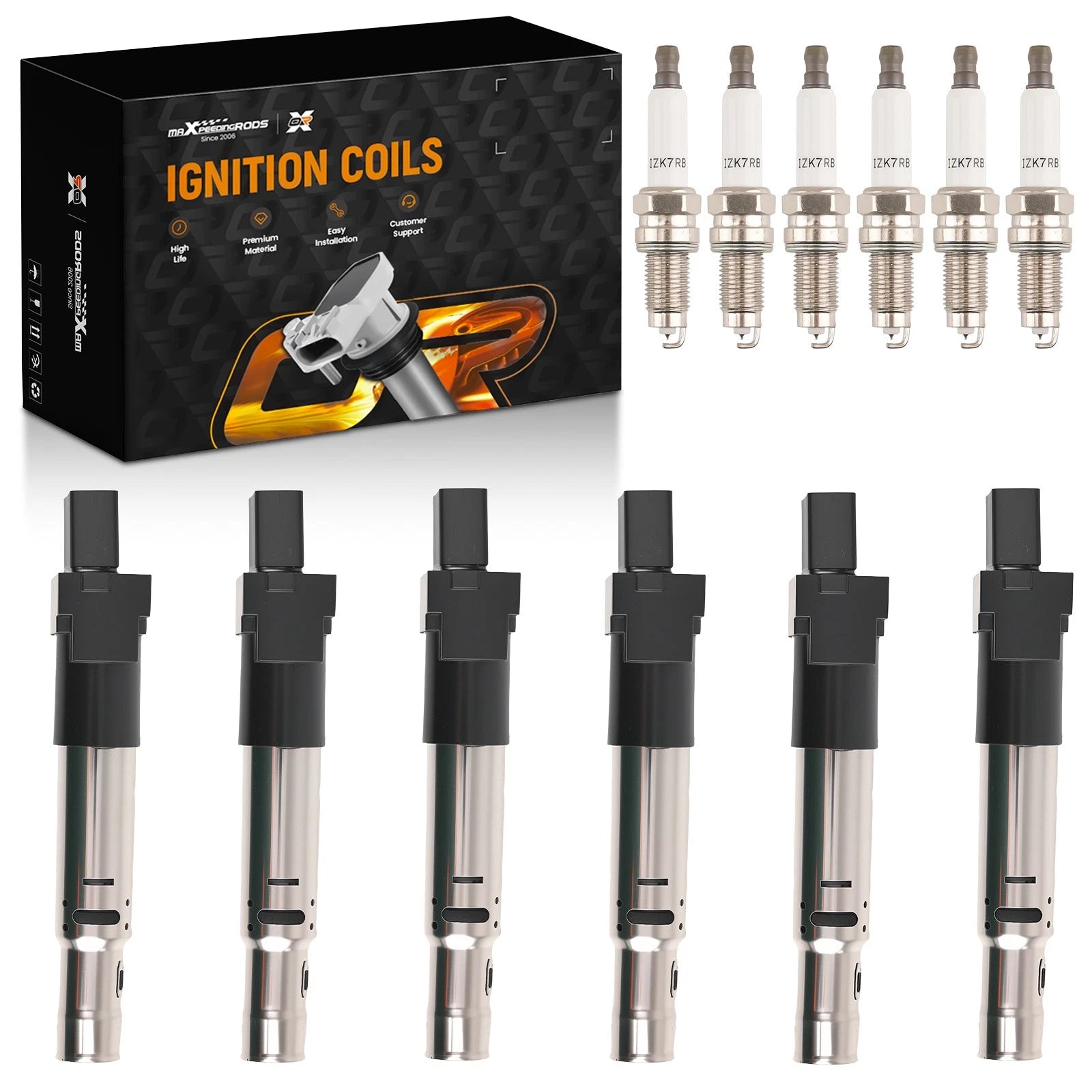 Ignition Coil & Iridium Spark Plug Kit for Volkswagen R32 Eos (2006–2010)