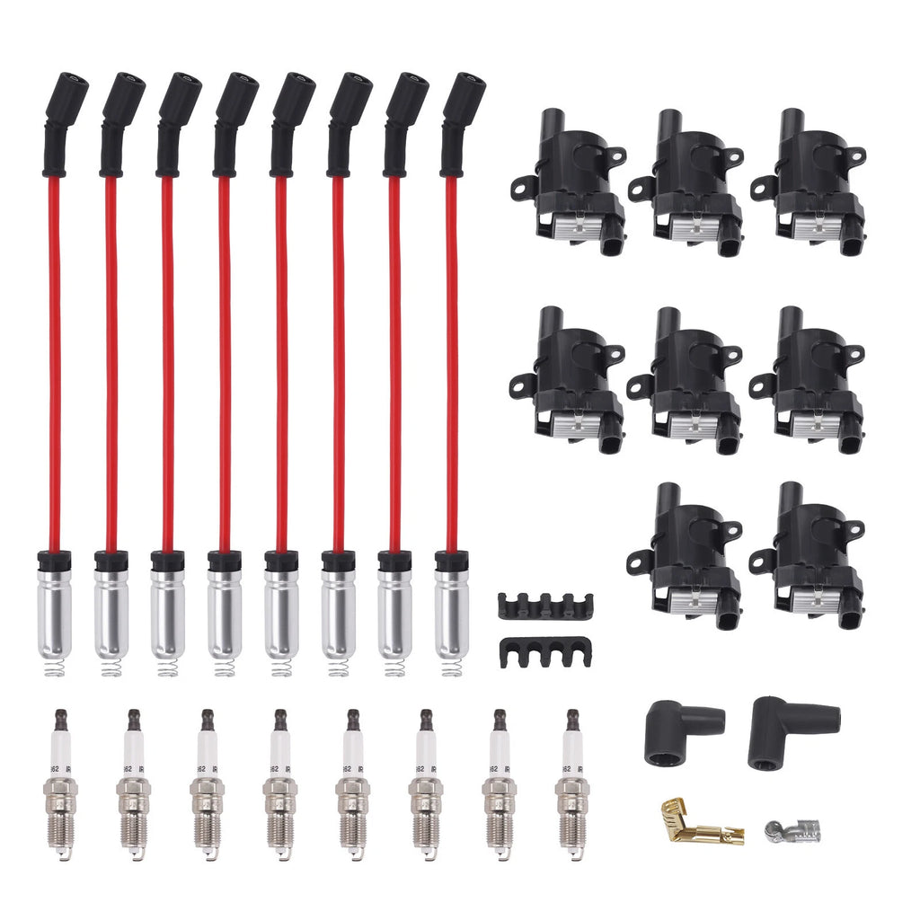 Set of 8 Ignition Coils, Spark Plugs & Wires for Chevy Silverado 1500 (YYYY–YYYY)