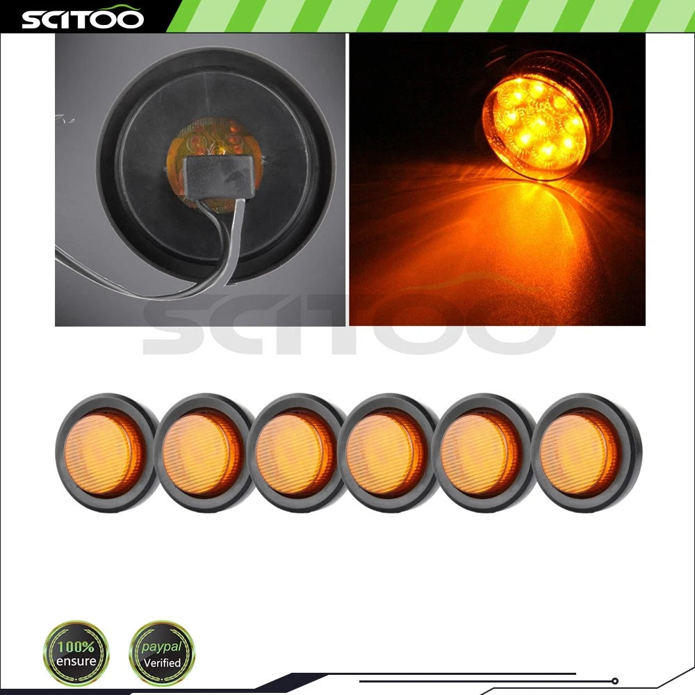6PCS Amber Side Marker for Peterbilt 379 (1997–2000) & 357 (1988)