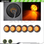 6PCS Amber Side Marker for Peterbilt 379 (1997–2000) & 357 (1988)