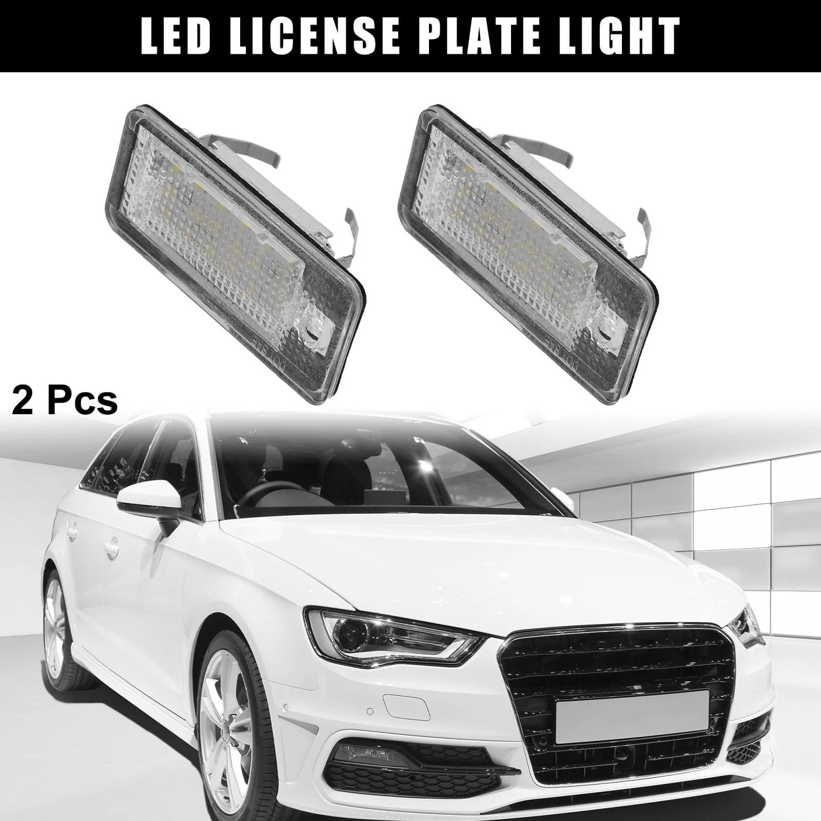 2X LED License Plate Light for Audi A3 A4 A5 A6 A8 S3 S4 S5 S6 S8 (2000–2023)