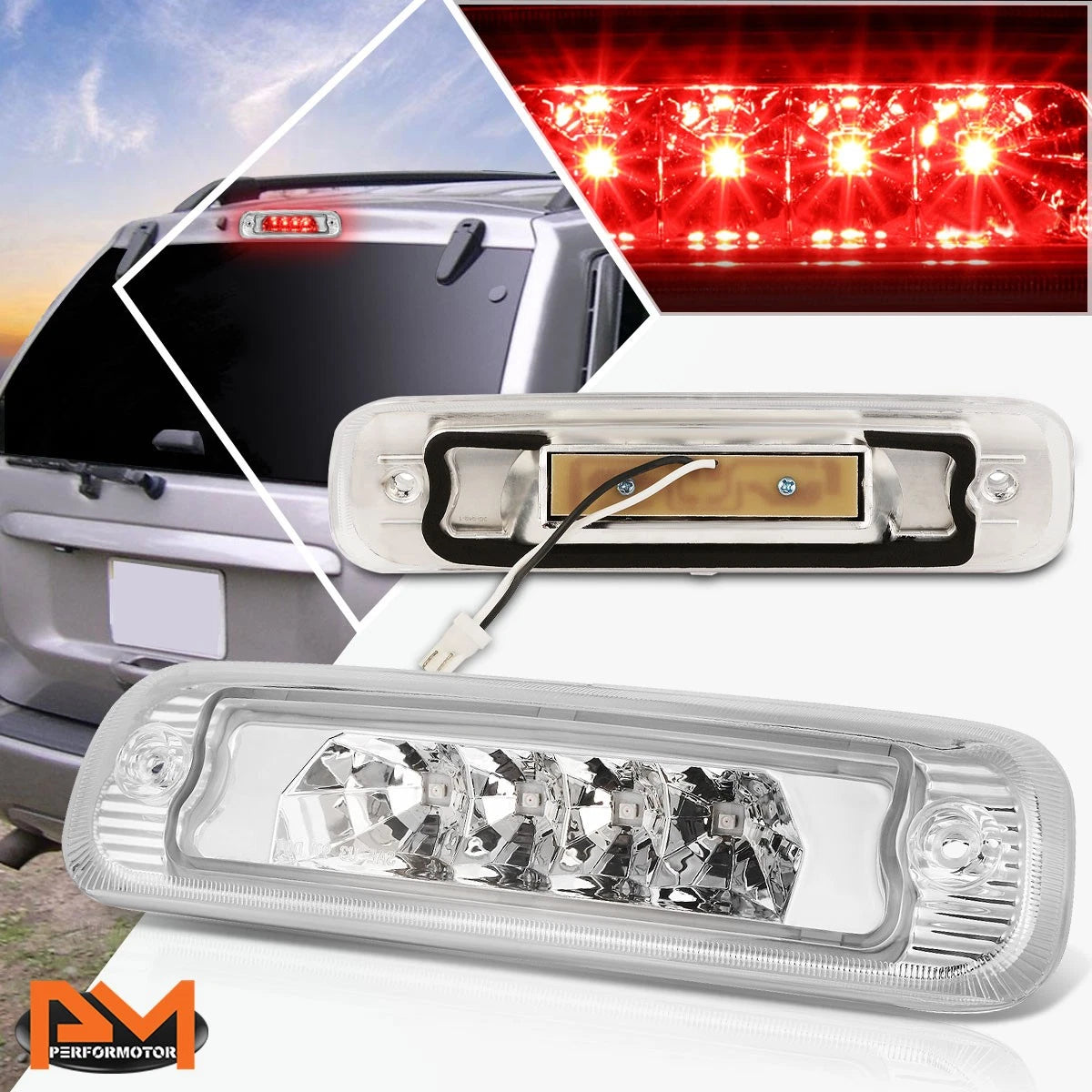 LED Third Tail Brake Light for Jeep Cherokee (1997–2001) Chrome