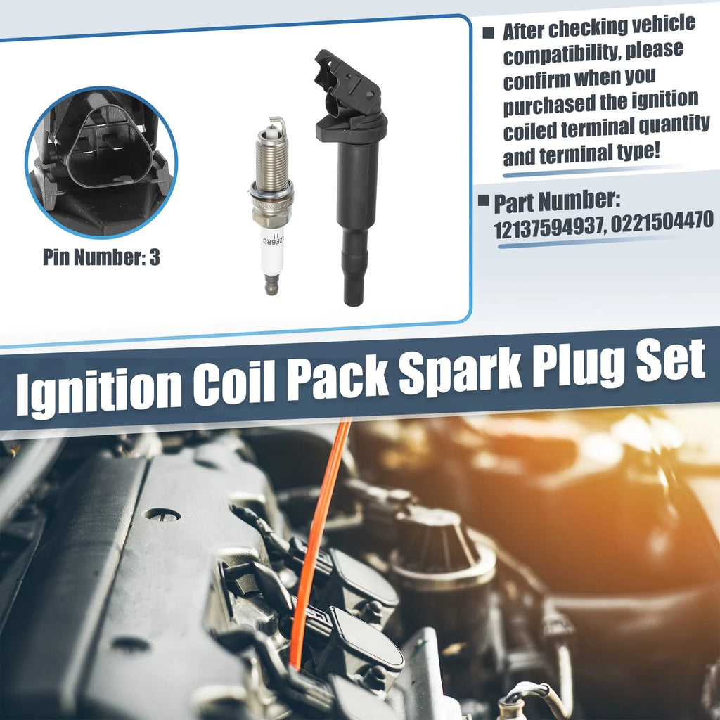 Ignition Coils & Spark Plugs Set for BMW 3.0L (No Year Specified) 703820029984