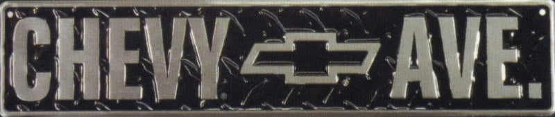 Chevy Drive Sign Tag Plate for Chevrolet (Black Diamondplate)