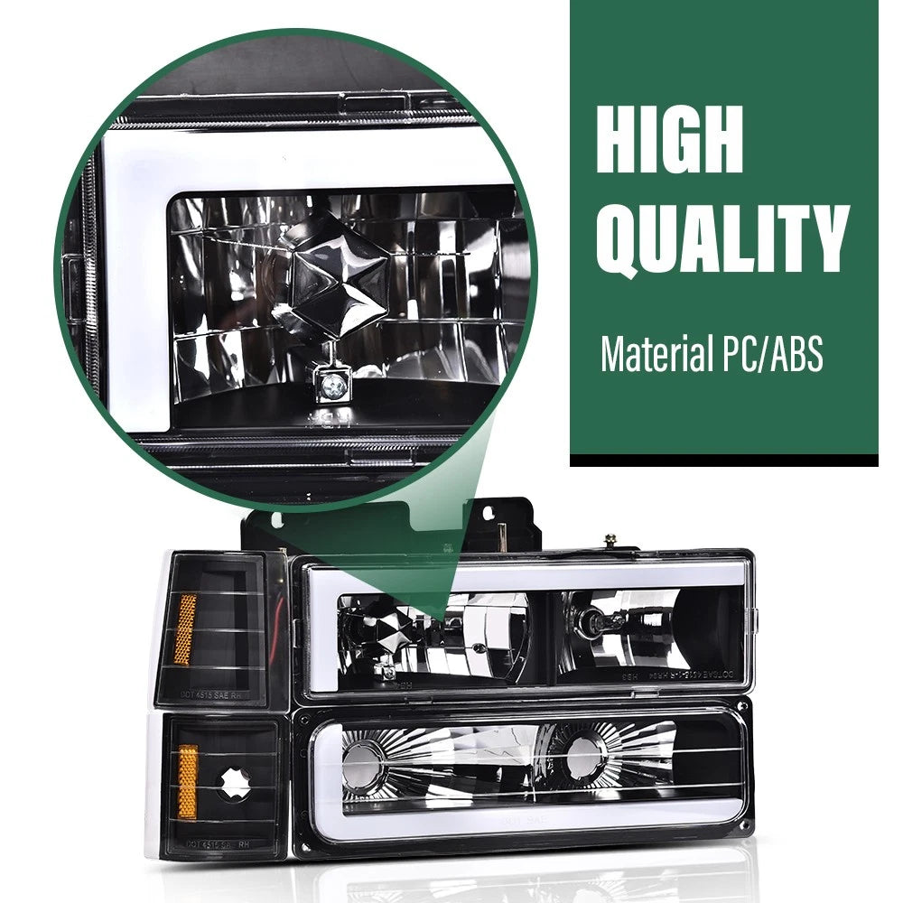 LED Tube DRL Headlights for Chevy GMC C/K Suburban (1994–2000)