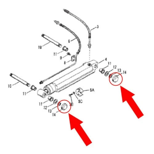 2Pcs Trim Cylinder Ram Cap Anchor Pin for Mercruiser Alpha One Gen 2 (19-815951)