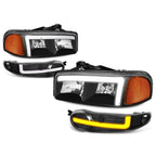 Set of 4 LED DRL Headlights for Sierra Yukon 1500 Denali (2002–2006)