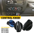 3pc Control Knobs for Jeep Wrangler (1999-2006) HVAC A/C Temperature