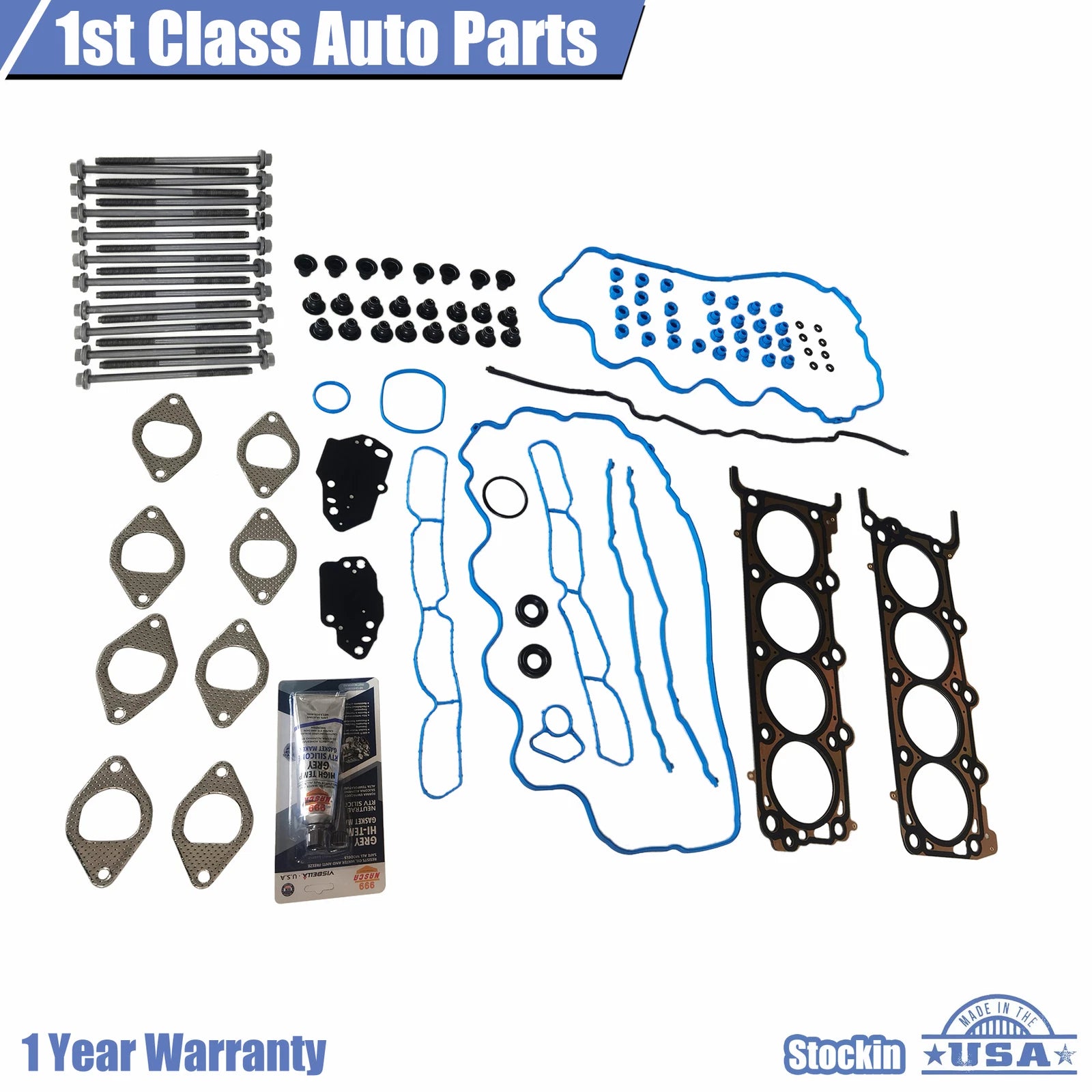 Set of 10 Engine Cylinder Head Gasket Bolts for Ford Mustang (2009–2010)