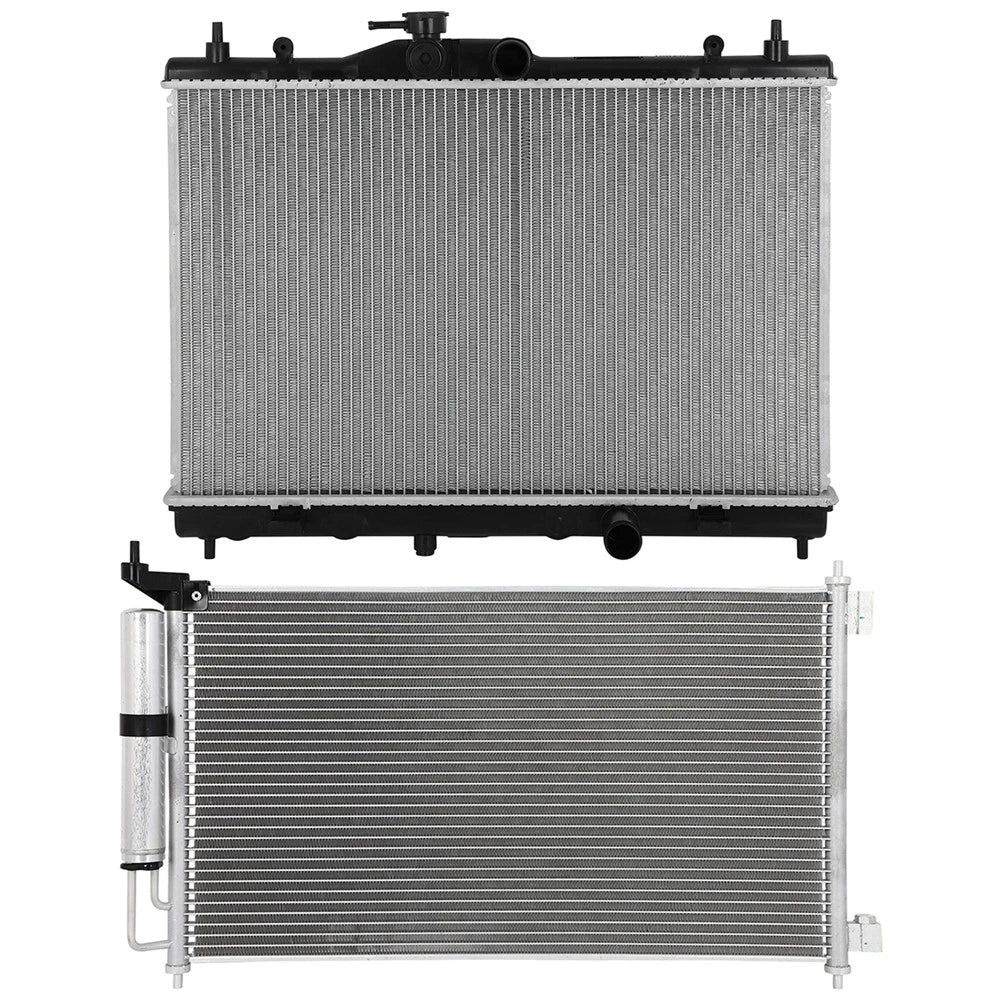 Cooling Kit: Aluminum Radiator & AC Condenser for Nissan Cube (2009–2014)