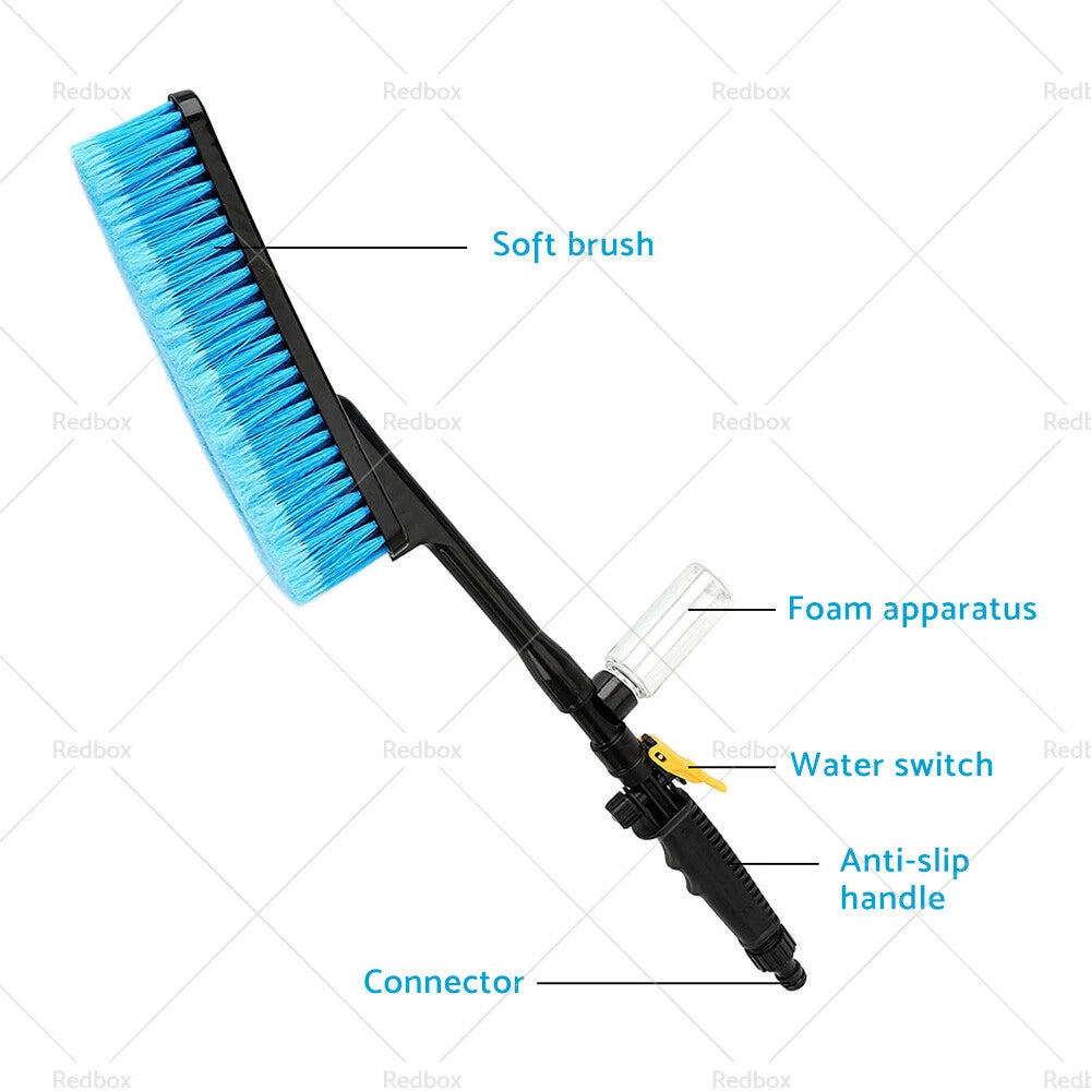 Car Cleaning Wash Brush Tool with Long Handle and Foam Bottle