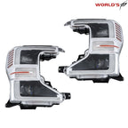 Set of 2 LED Chrome Headlights for Ford F250 F350 Pickup (2020–2022)