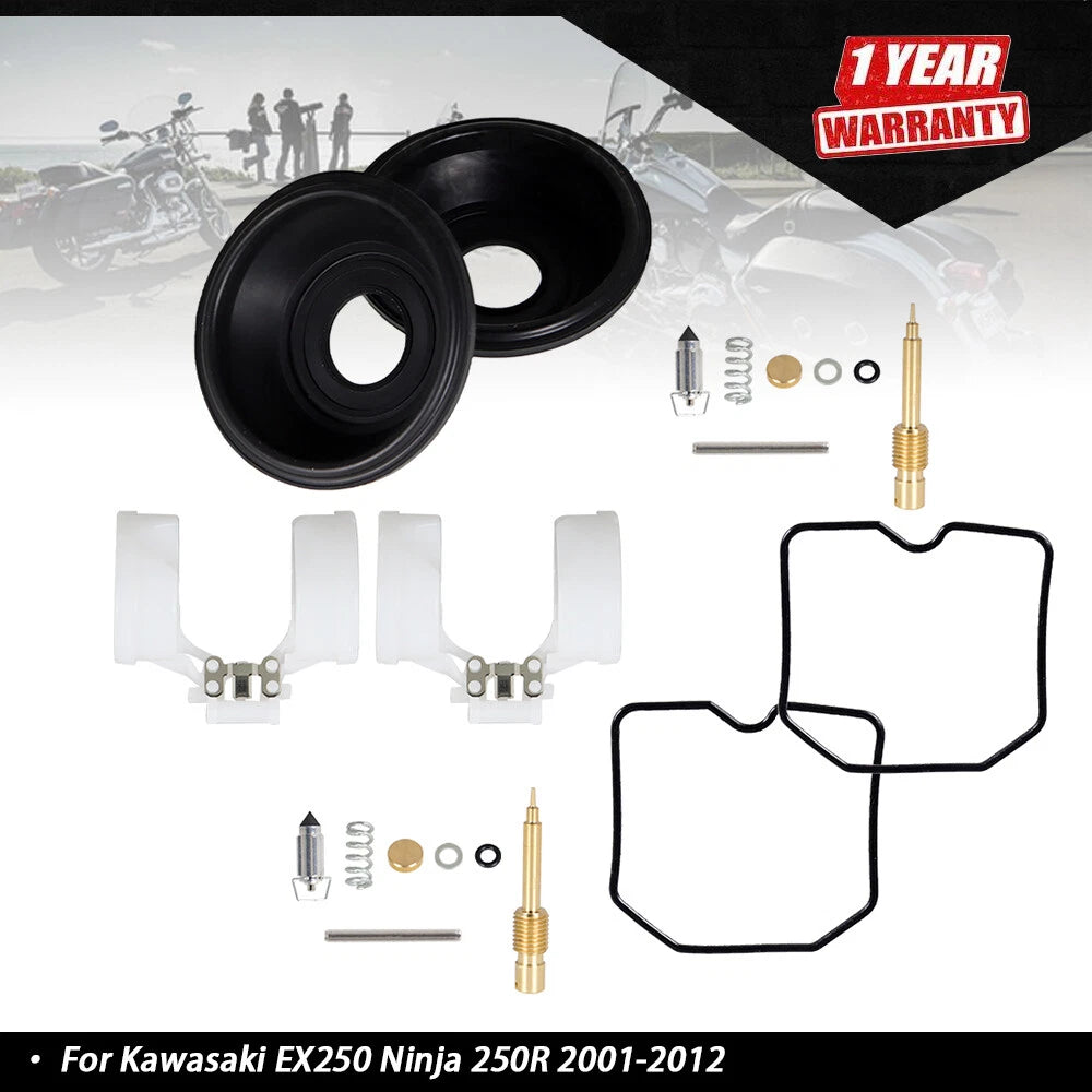 2X Carburetor Repair Kit for Kawasaki EX250 Ninja 250R (2001â2012)