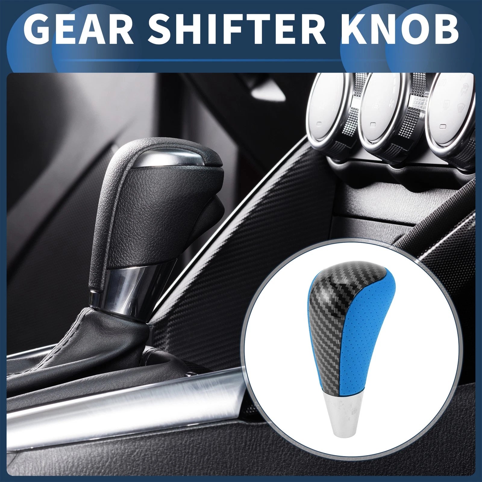 Automatic Gear Shift Knob for Toyota 4Runner (2003–2021) Faux Leather Black Blue
