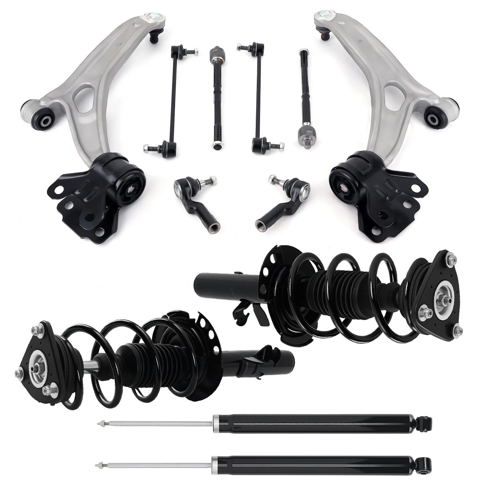 Front Rear Strut Coil Spring Control Arms Assembly for Ford Focus (2013–2018)