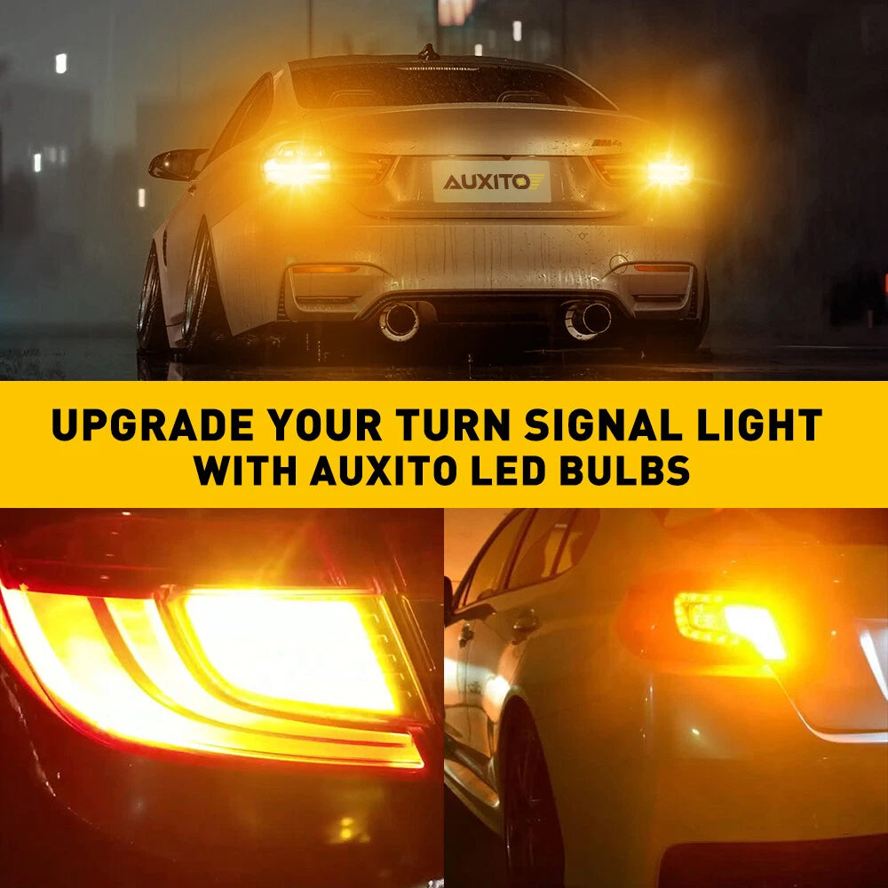 Set of 2 Amber LED Rear Turn Signal Light Bulbs for Make Model