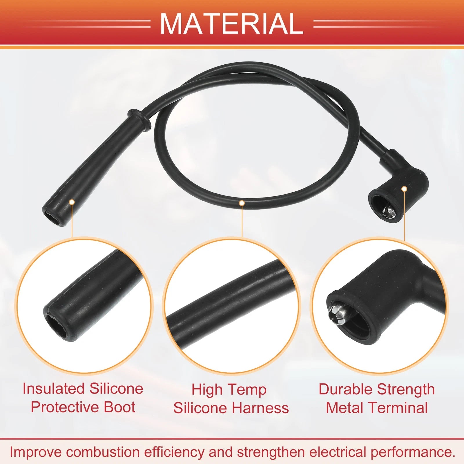 5pcs Spark Plug Wire Ignition Coil Cable No. 9091921450 for Toyota 4Runner (1984–2023)