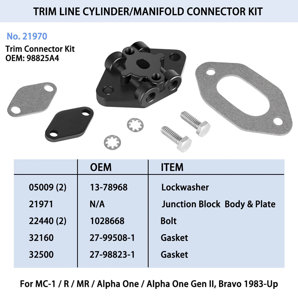 Trim Connector Assembly Kit for Mercruiser Alpha Bravo Drives (21970)
