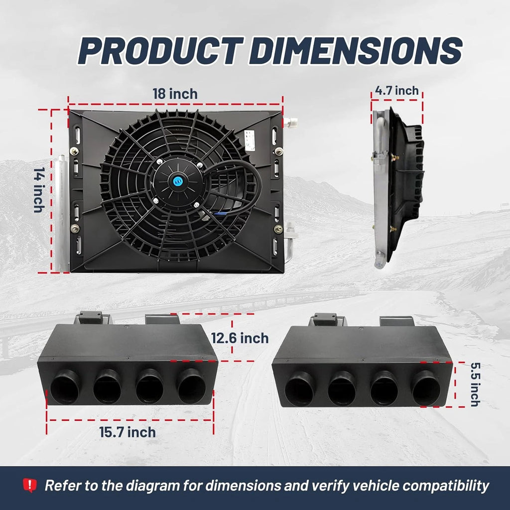 12V Electric Cool & Heat Underdash Air Conditioner for Universal Vehicles