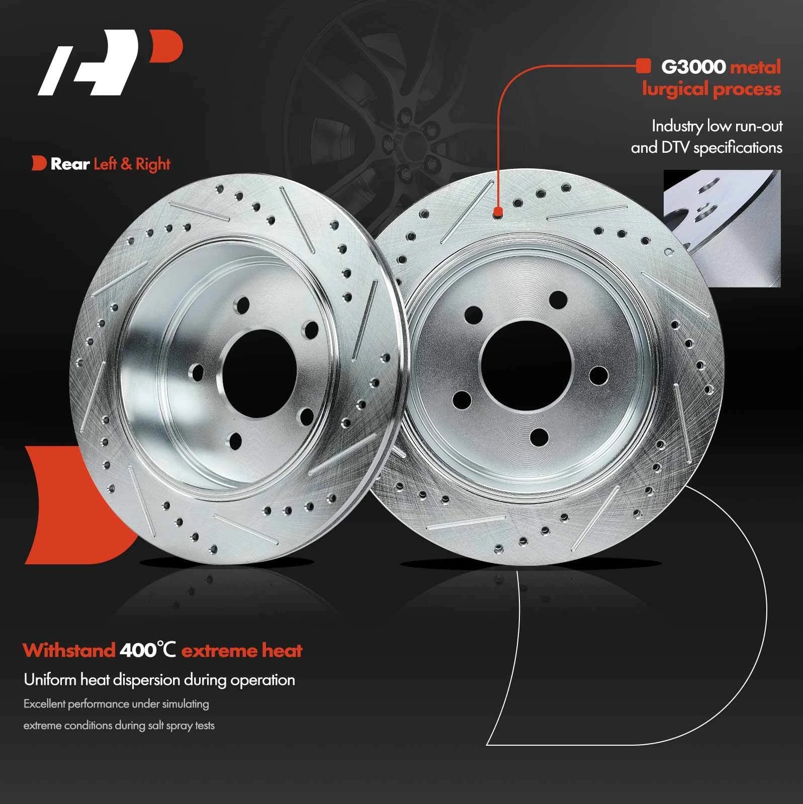Drilled Brake Rotors for Ford Crown Victoria Mercury Grand Marquis