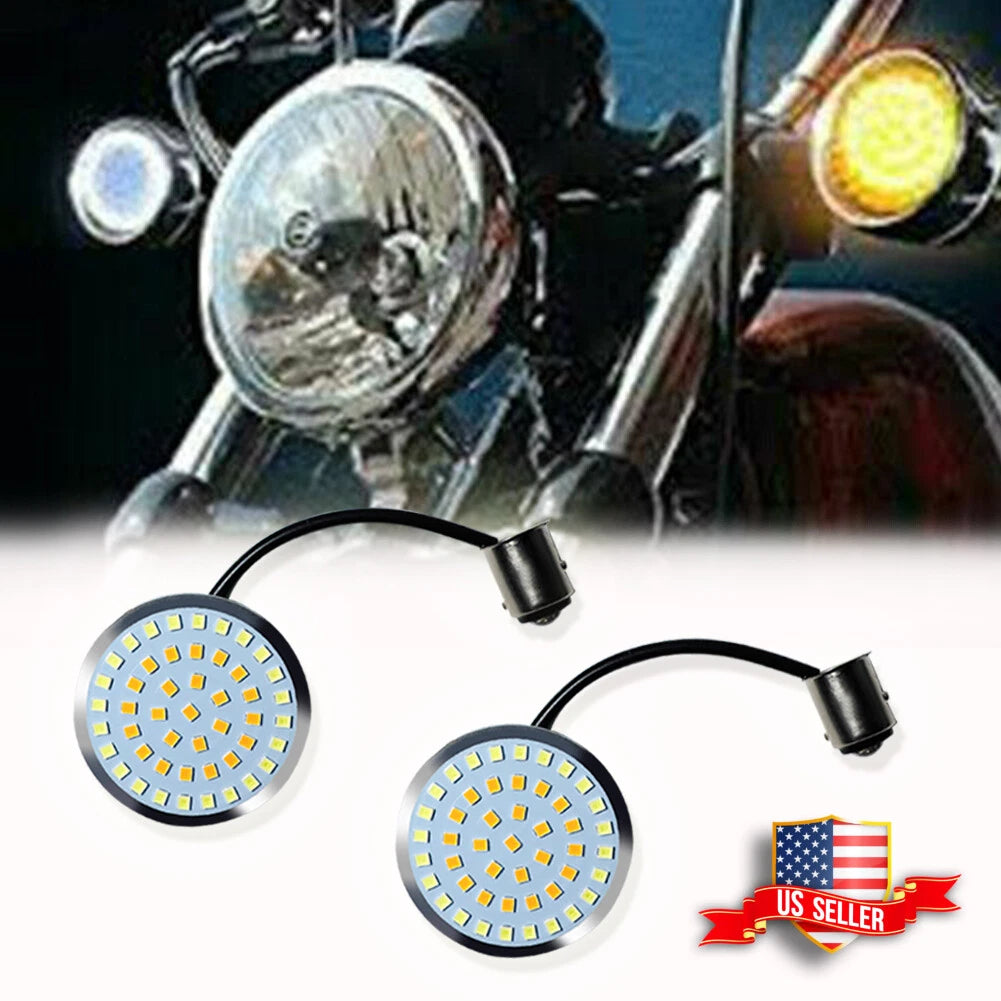 2X Switchback LED Turn Signal Bulbs for Harley Dyna Softail 