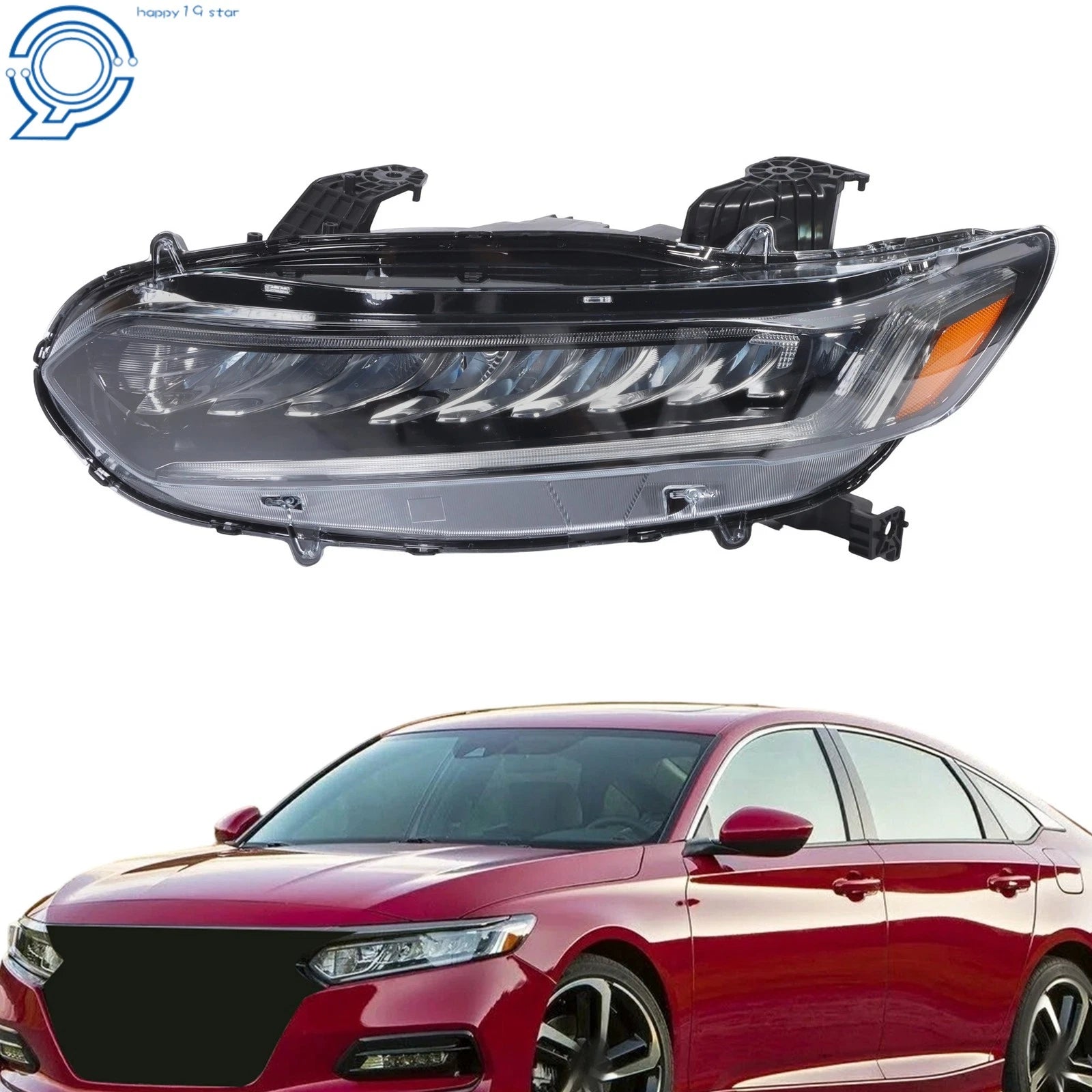 LED Headlights for Honda Accord Hybrid Touring (2018–2020) W/Blue Headlamps