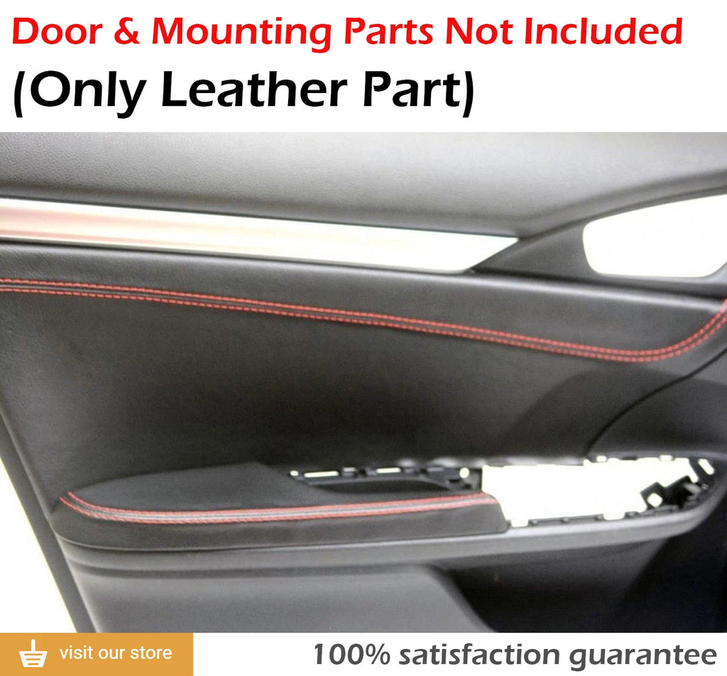 Front Door Armrest Vinyl Cover for Honda Civic Sedan (2016–2019) Red Stitch