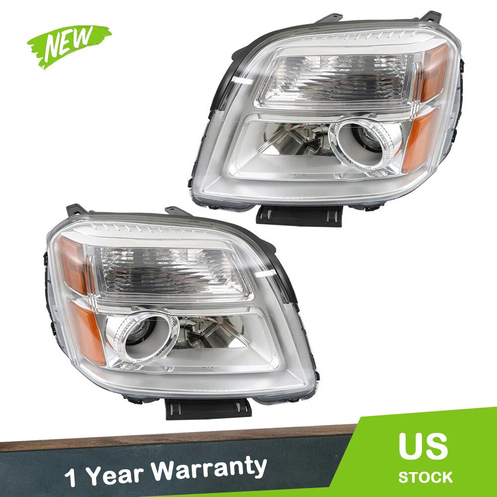 Headlight Pair Projector for GMC Terrain (2016–2017) Clear