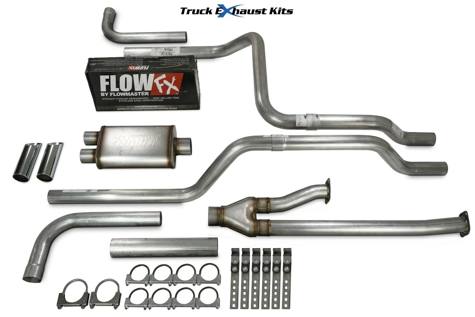 2.5" Dual Exhaust Kit for Toyota Tundra (2014–2021) - Flow FX, Chrome Tip