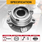 Pair Front Wheel Hub Bearing Assembly for Nissan Altima 2007–2012 2.5L 513294