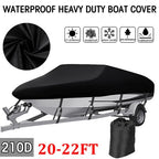 Waterproof Boat Cover for Trailerable Fishing Ski Bass Runabout (20-22 ft)