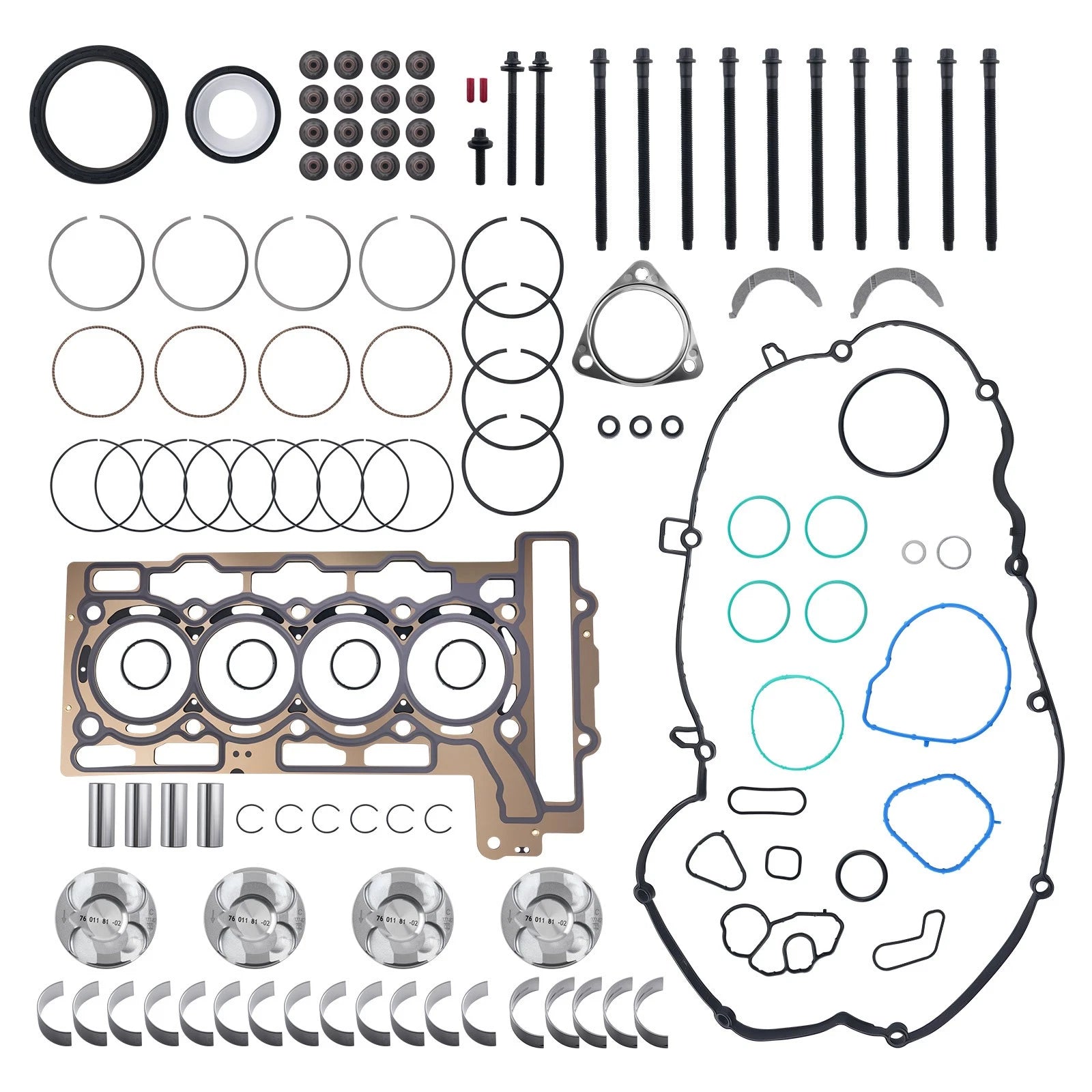 Piston Rings Bearings Gasket Set for BMW Mini 1.6T N13 N18 (2010–2015)