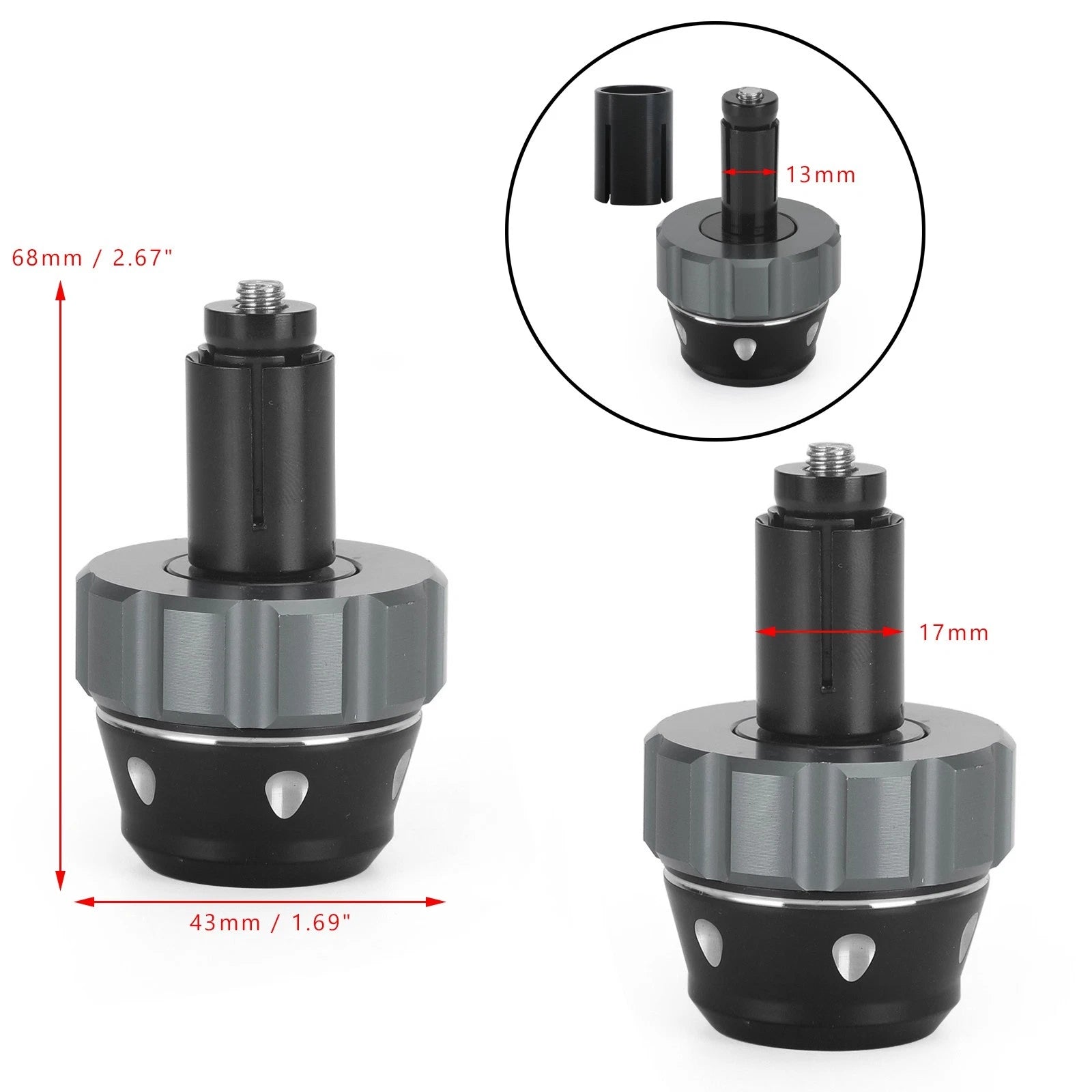 Bar End Weight Plugs for Universal Motorcycle 22mm 7/8" (All Years)